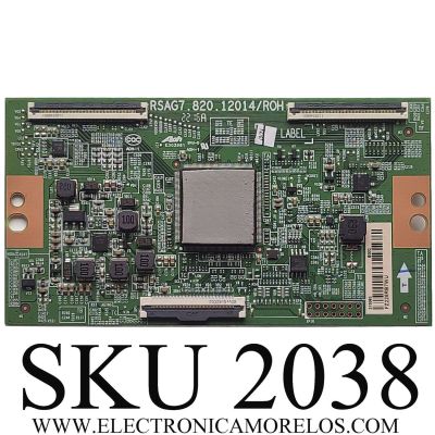 T-CON PARA TV HISENSE / NUMERO DE PARTE 313063 / RSAG7.820.12014/ROH / PANEL HD750Y1U72-TBL2K2\S2\GM\MCKD3A\ROH / DISPLAY HV750QUB-F91 / MODELO 75R6030G